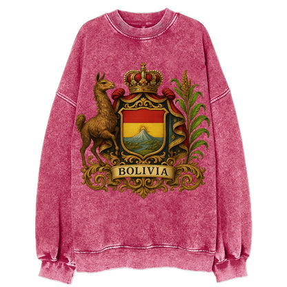 Bolivia Royal Logo  - Vintage Sweatshirt - Pink