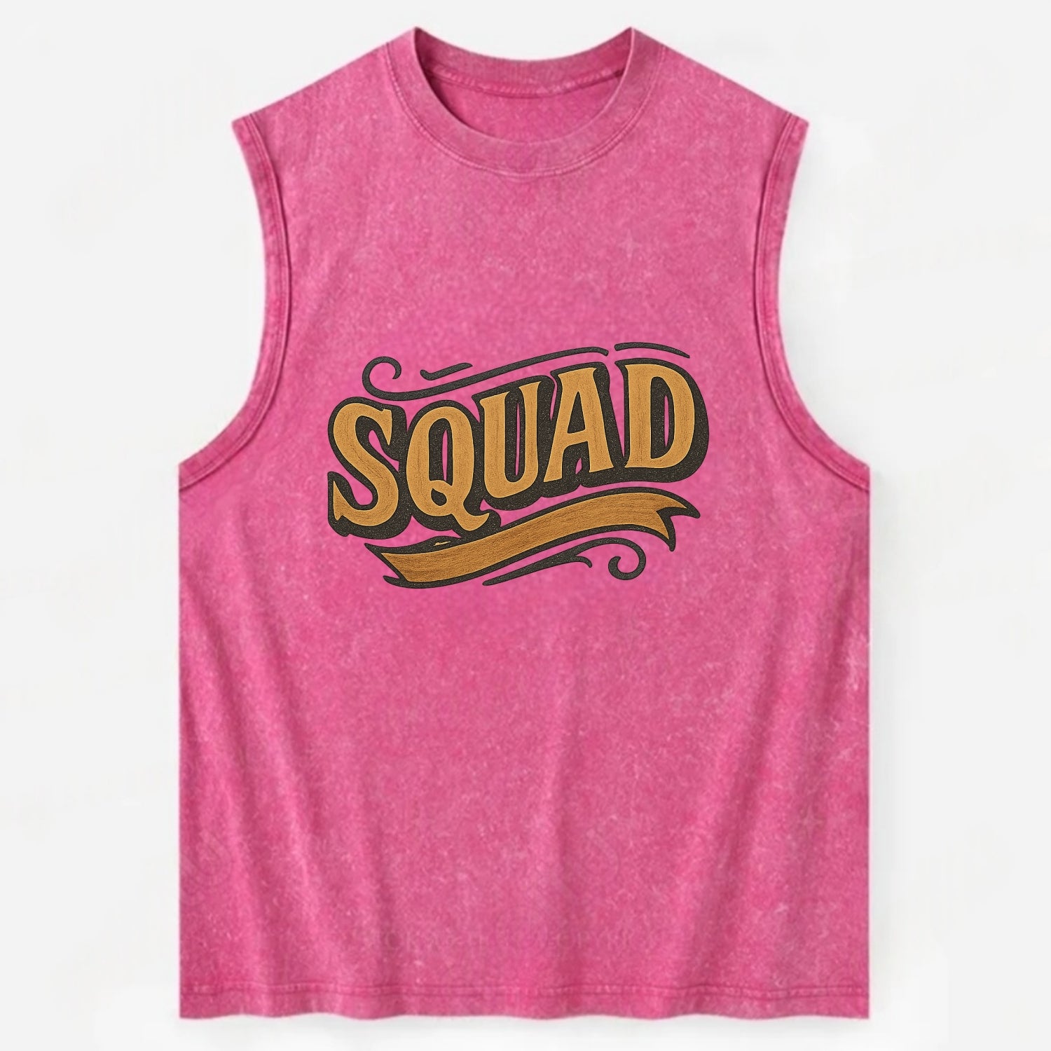 Bold typography design - "SQUAD" - your crew, your people - Vintage Washed Tank - Pink
