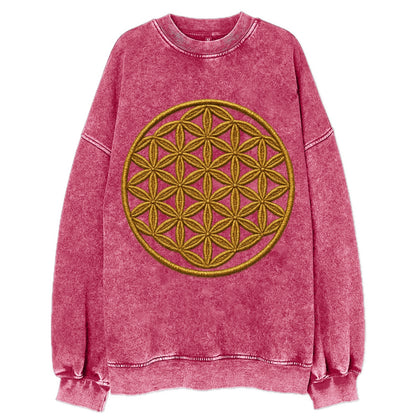 Flower of Life  - Vintage Sweatshirt - Pink