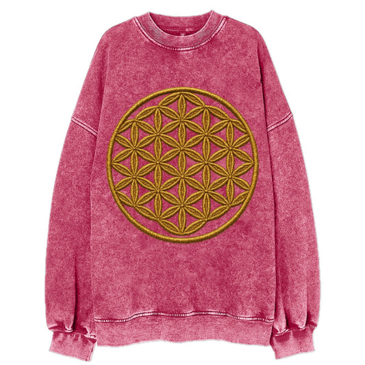Flower of Life  - Vintage Sweatshirt - Pink