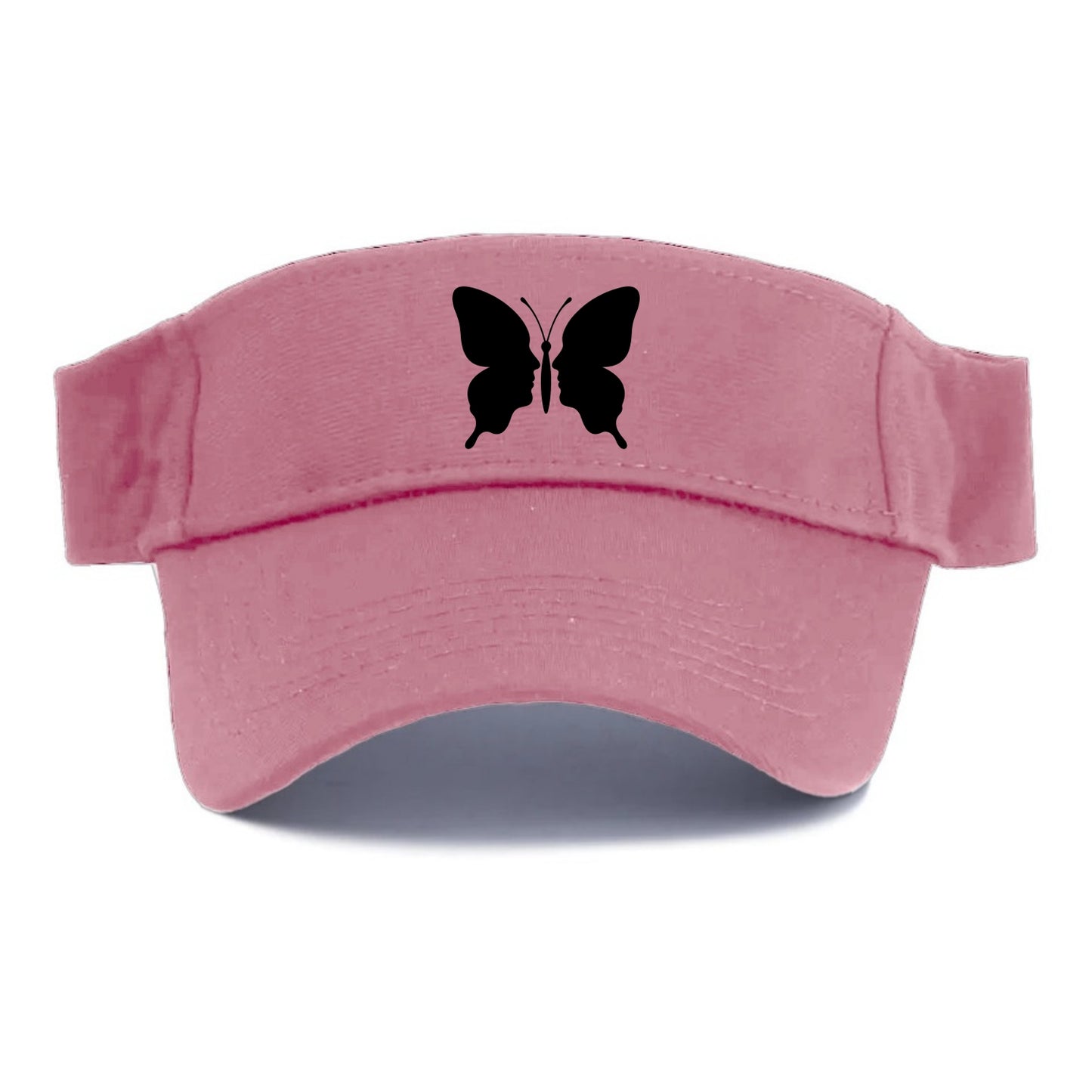 Butterfly wings - negative space reveals hidden faces or patterns - Visor - Pink