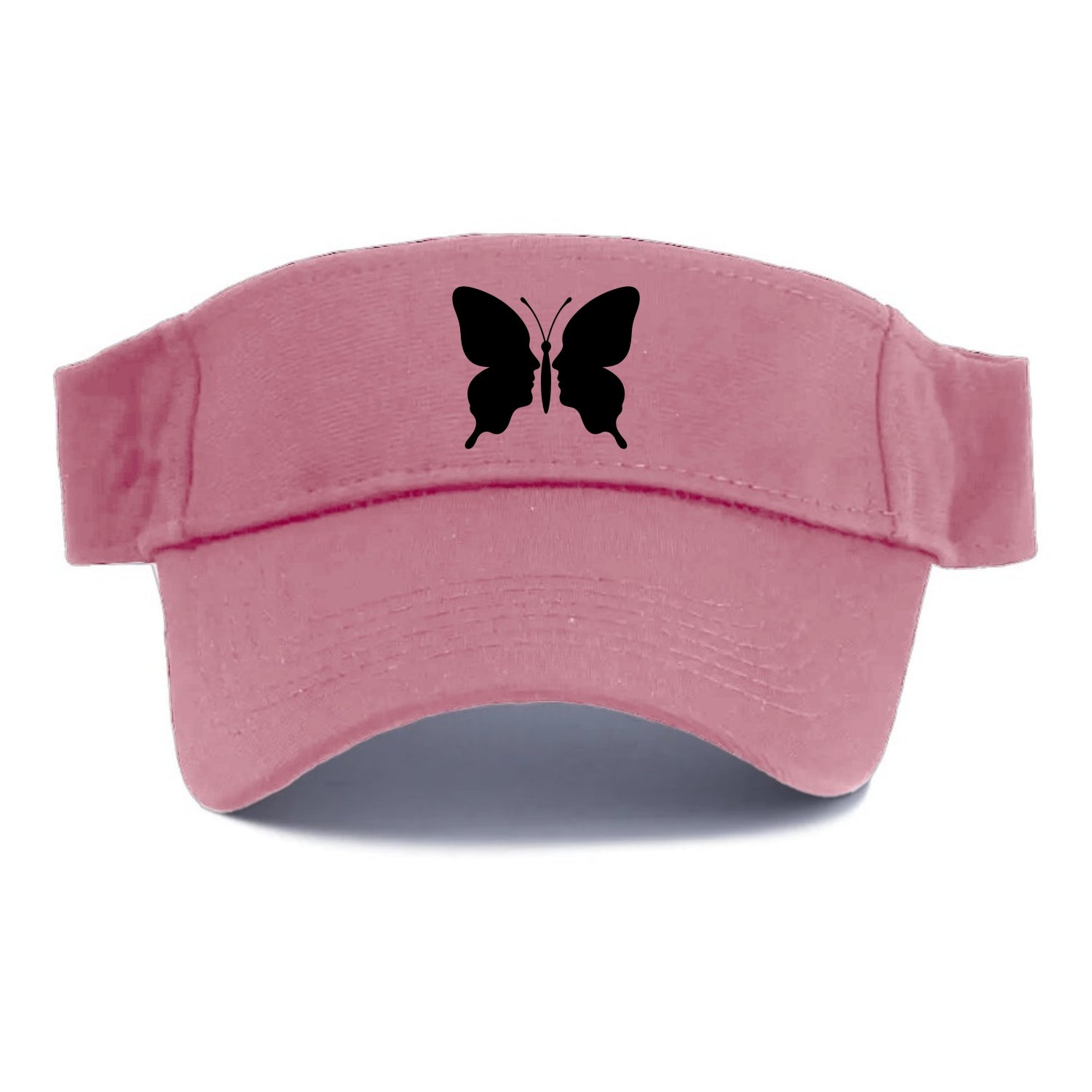 Butterfly wings - negative space reveals hidden faces or patterns - Visor - Pink