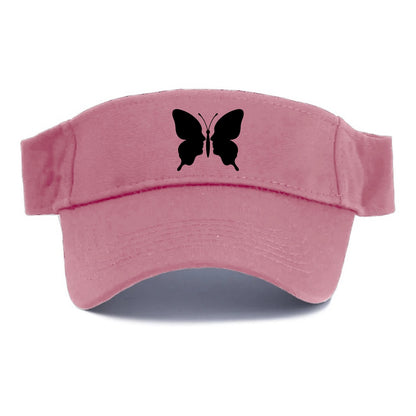 Butterfly wings - negative space reveals hidden faces or patterns - Visor - Pink