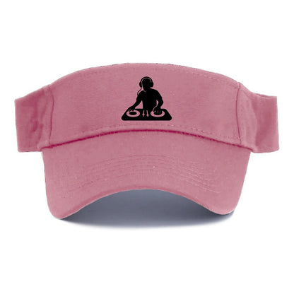 DJ with turntables and headphones - Visor - Pink