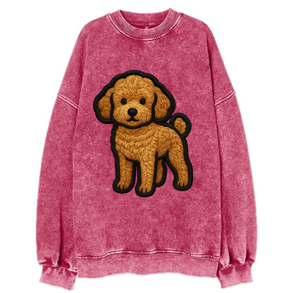 Toy Poodle - Trendy miniature design wit - Vintage Sweatshirt - Pink