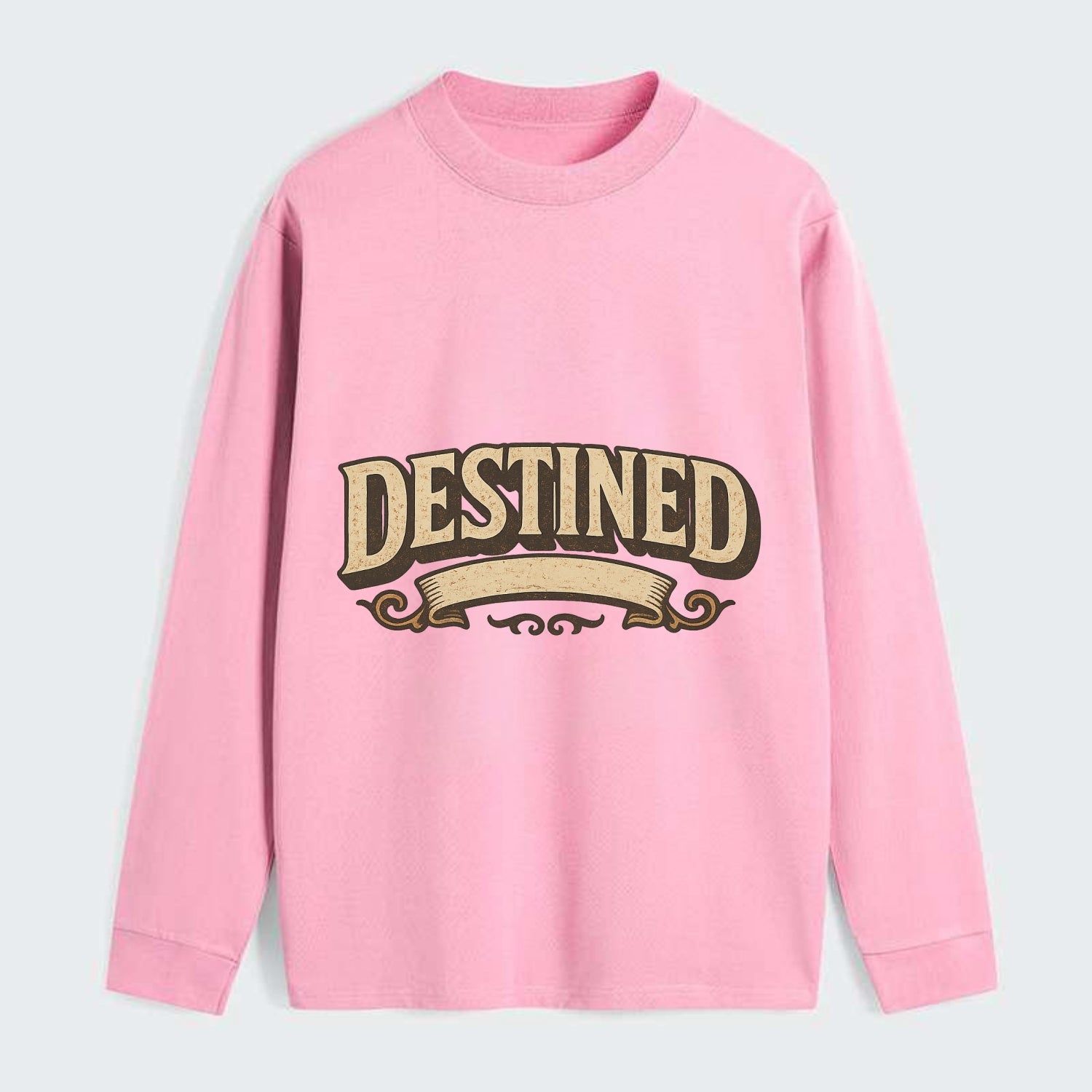 Bold typography design - "DESTINED" - fated for greatness - Classic Long Sleeve Shirt - Pink