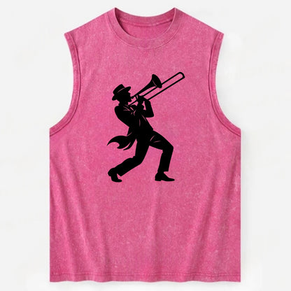 Trombone player jazz improvisation - Vintage Washed Tank - Pink