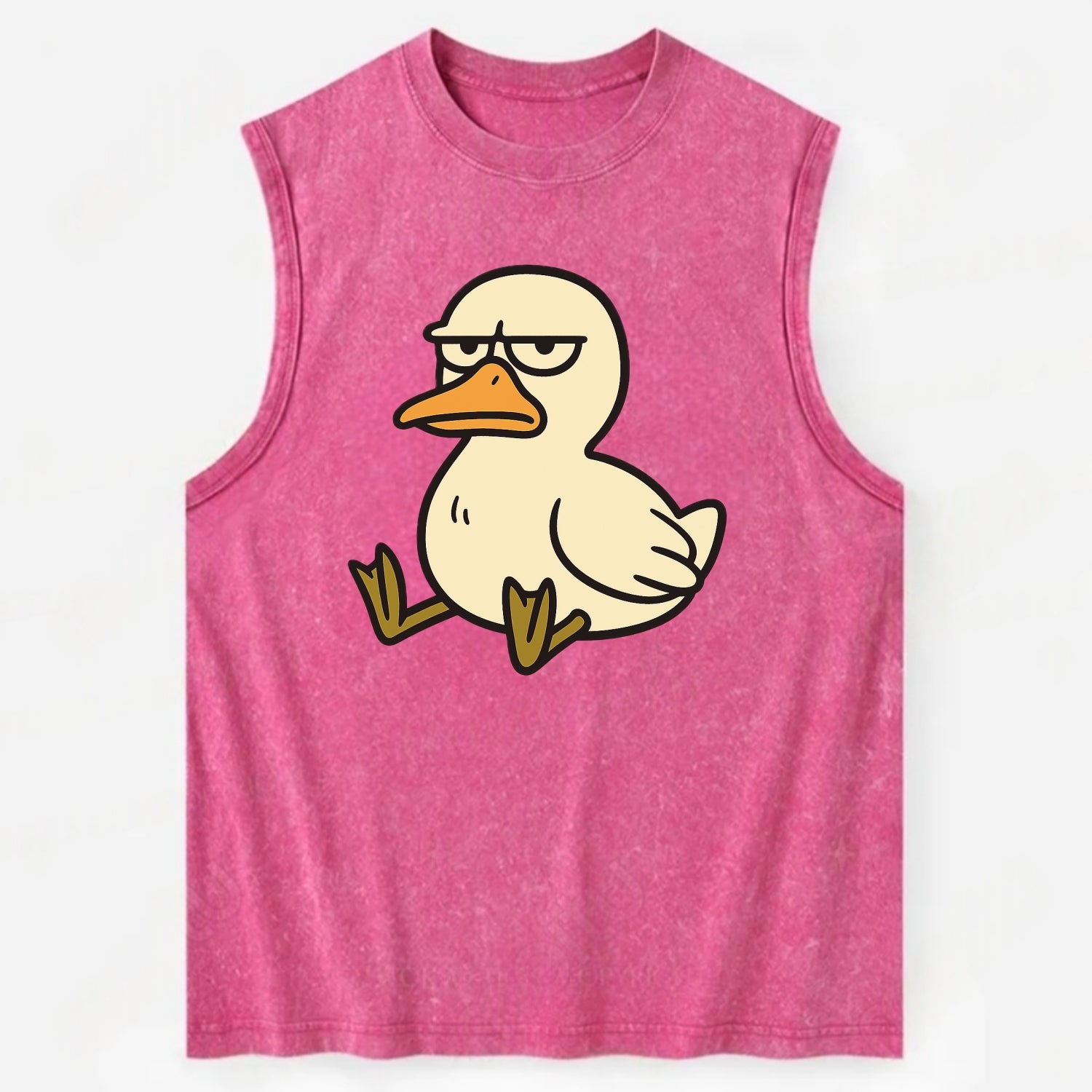 The Duck Judging Silently - Vintage Washed Tank - Pink