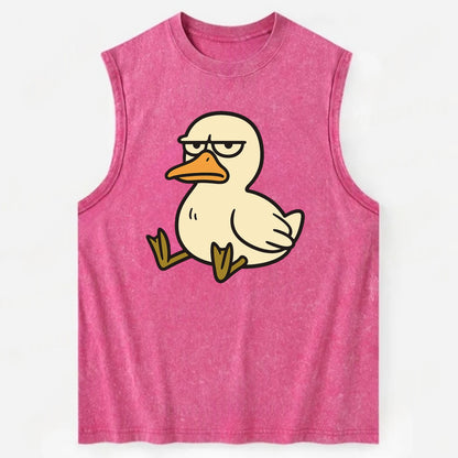 The Duck Judging Silently - Vintage Washed Tank - Pink