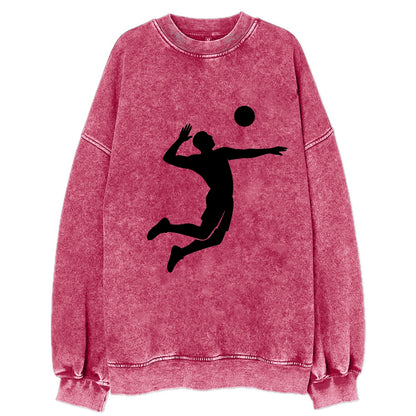 Volleyball player spiking ball - Vintage Sweatshirt - Pink