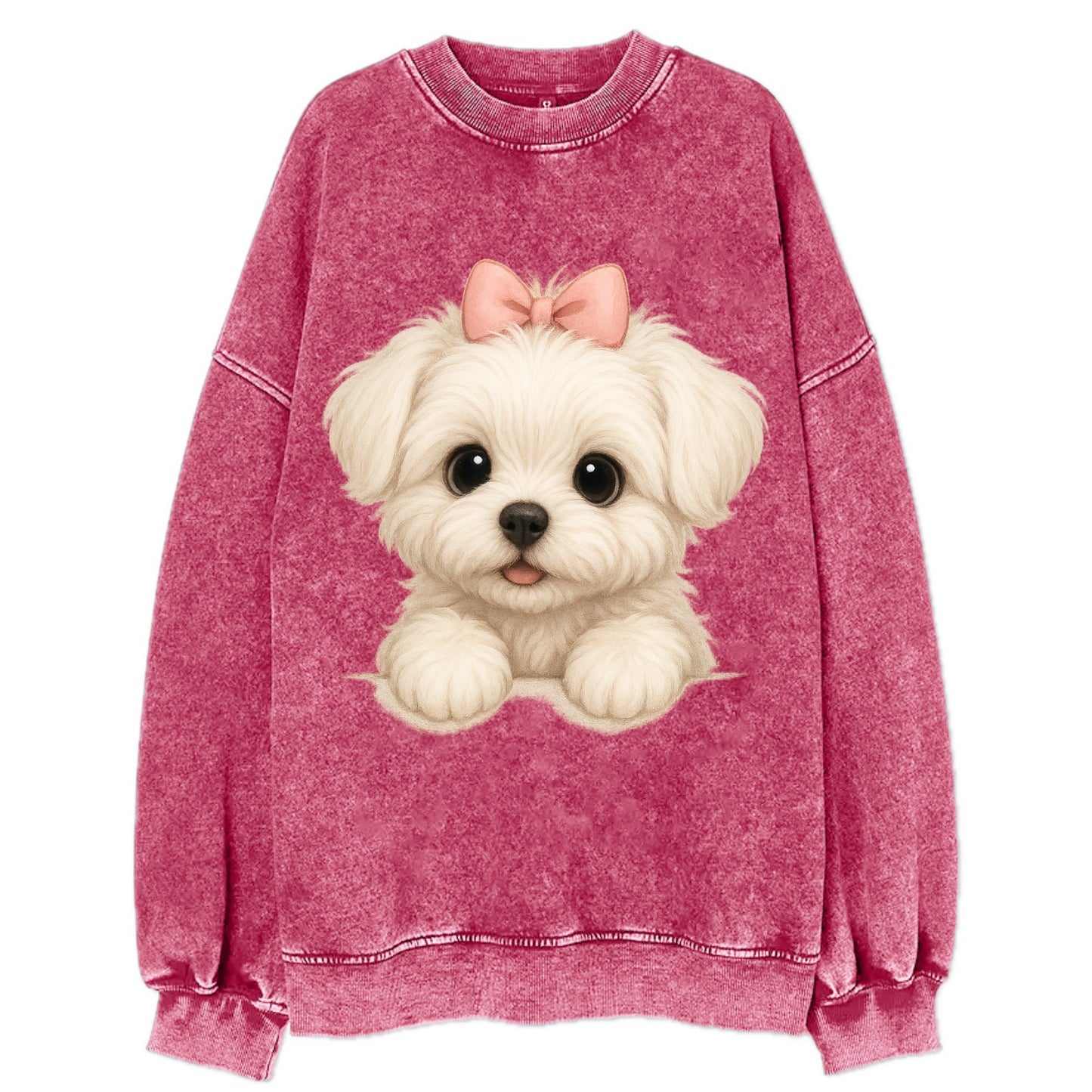 Maltese  - Vintage Sweatshirt - Pink