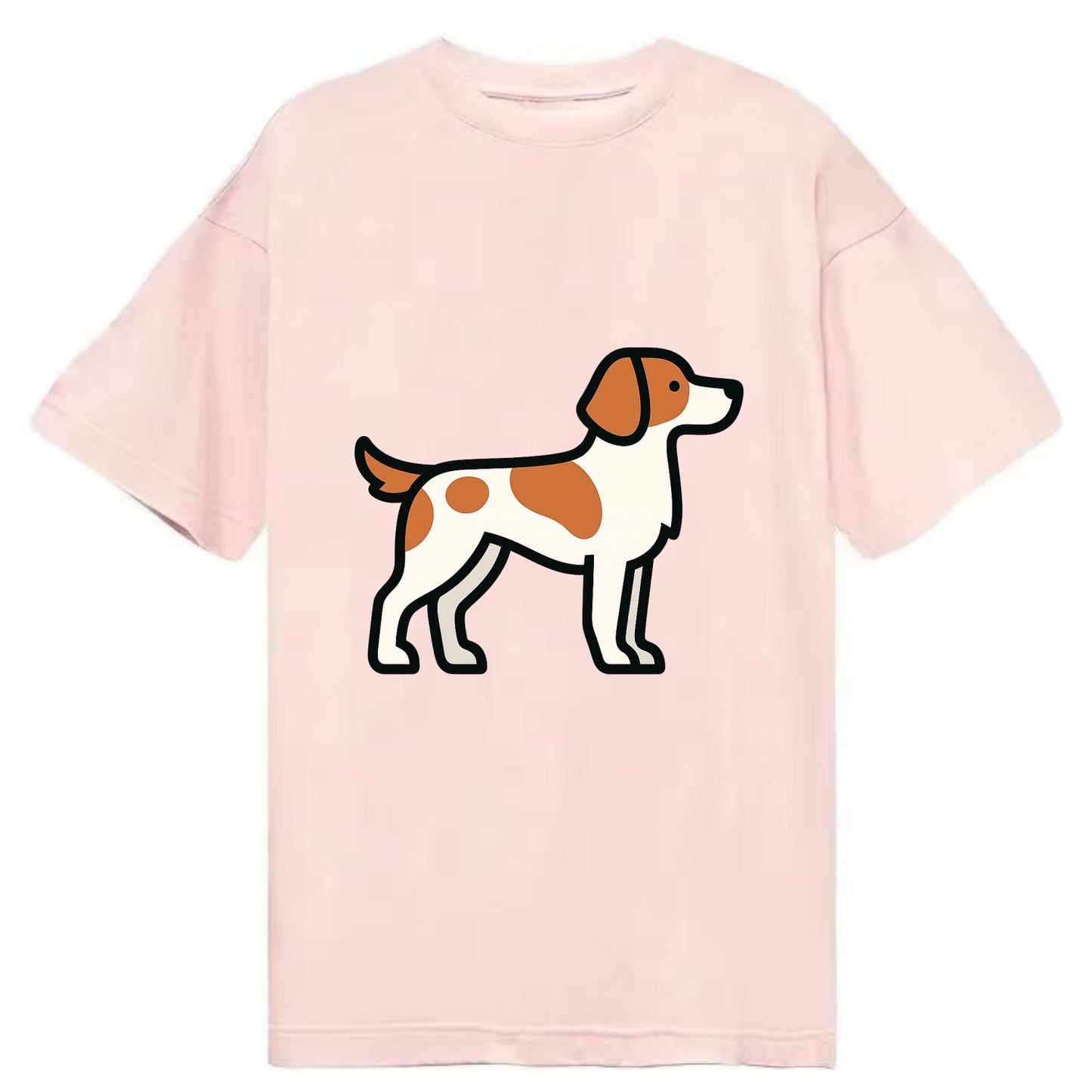 Brittany Spaniel - Orange and white flat side profile - Classic T-shirt - Pink