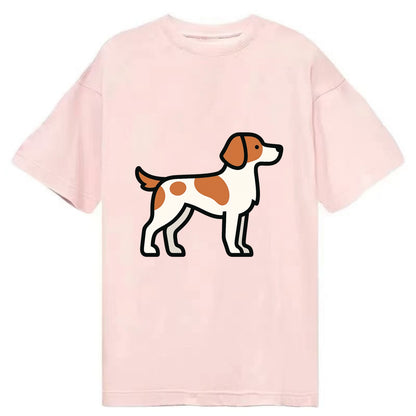 Brittany Spaniel - Orange and white flat side profile - Classic T-shirt - Pink