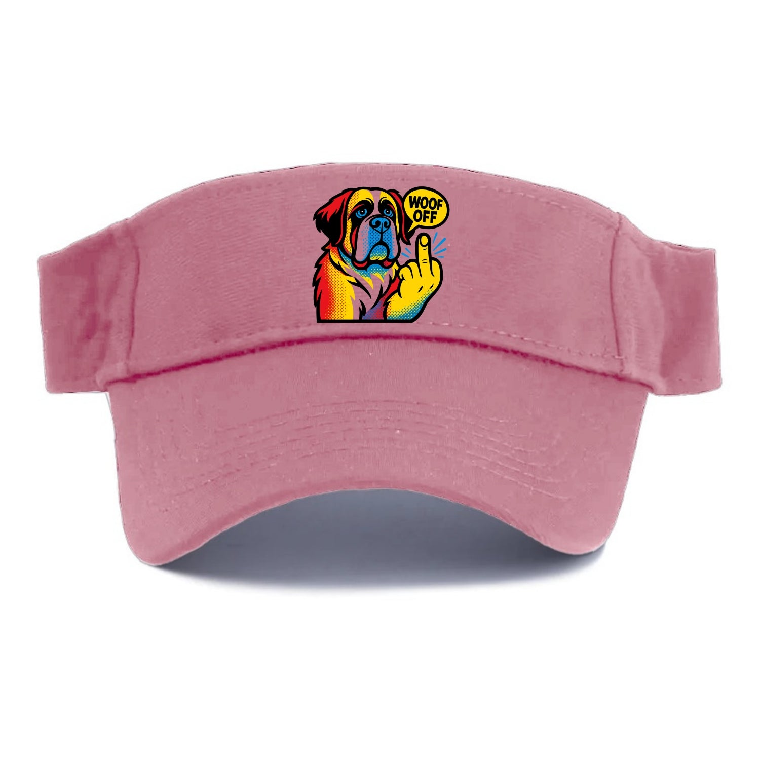 Saint Bernard with gentle giant face and droopy jowls, huge paw raised - Visor - Pink