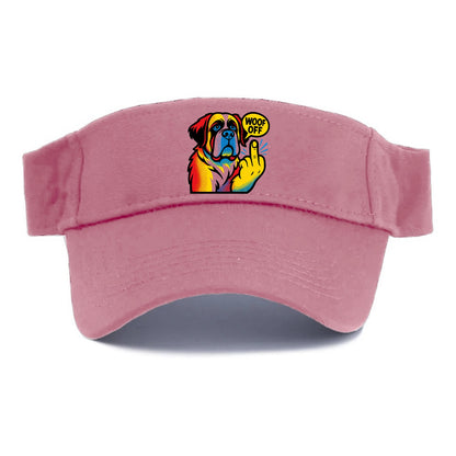 Saint Bernard with gentle giant face and droopy jowls, huge paw raised - Visor - Pink