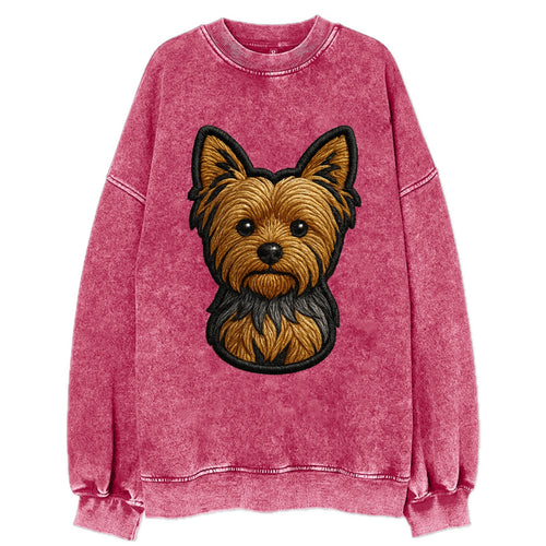 Yorkshire Terrier - Modern tiny dog logo - Vintage Sweatshirt