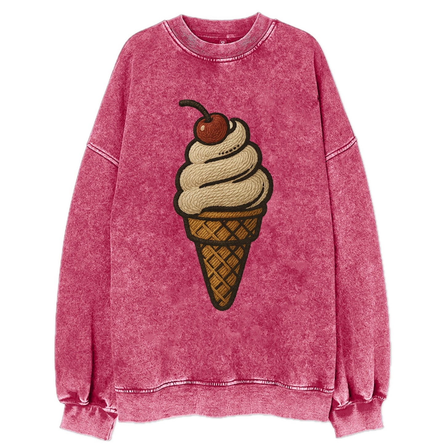 Ice Cream Cone  - Vintage Sweatshirt - Pink