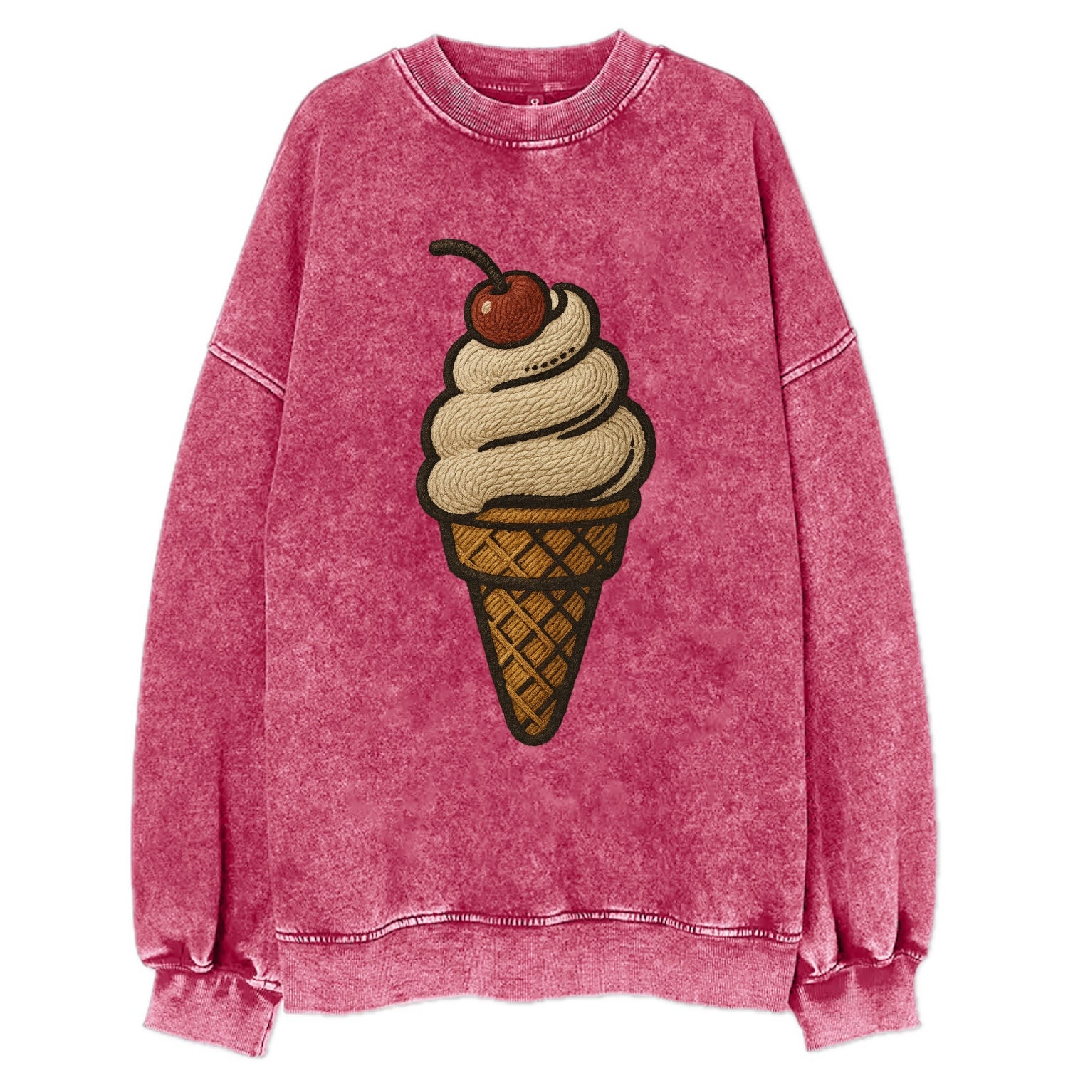 Ice Cream Cone  - Vintage Sweatshirt - Pink