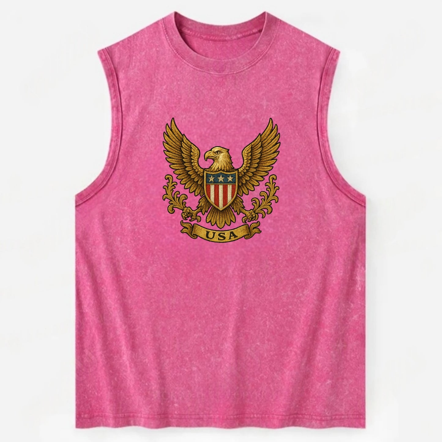 Usa Heritage Eagle 3 - Vintage Washed Tank - Pink