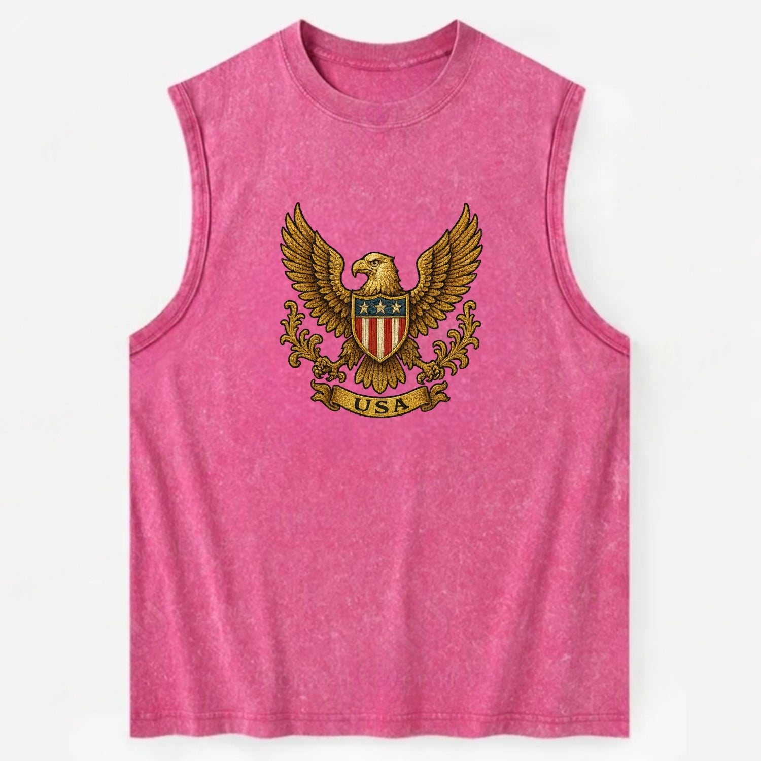 Usa Heritage Eagle 3 - Vintage Washed Tank - Pink