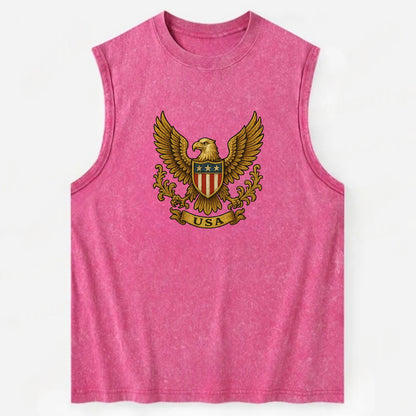Usa Heritage Eagle 3 - Vintage Washed Tank - Pink