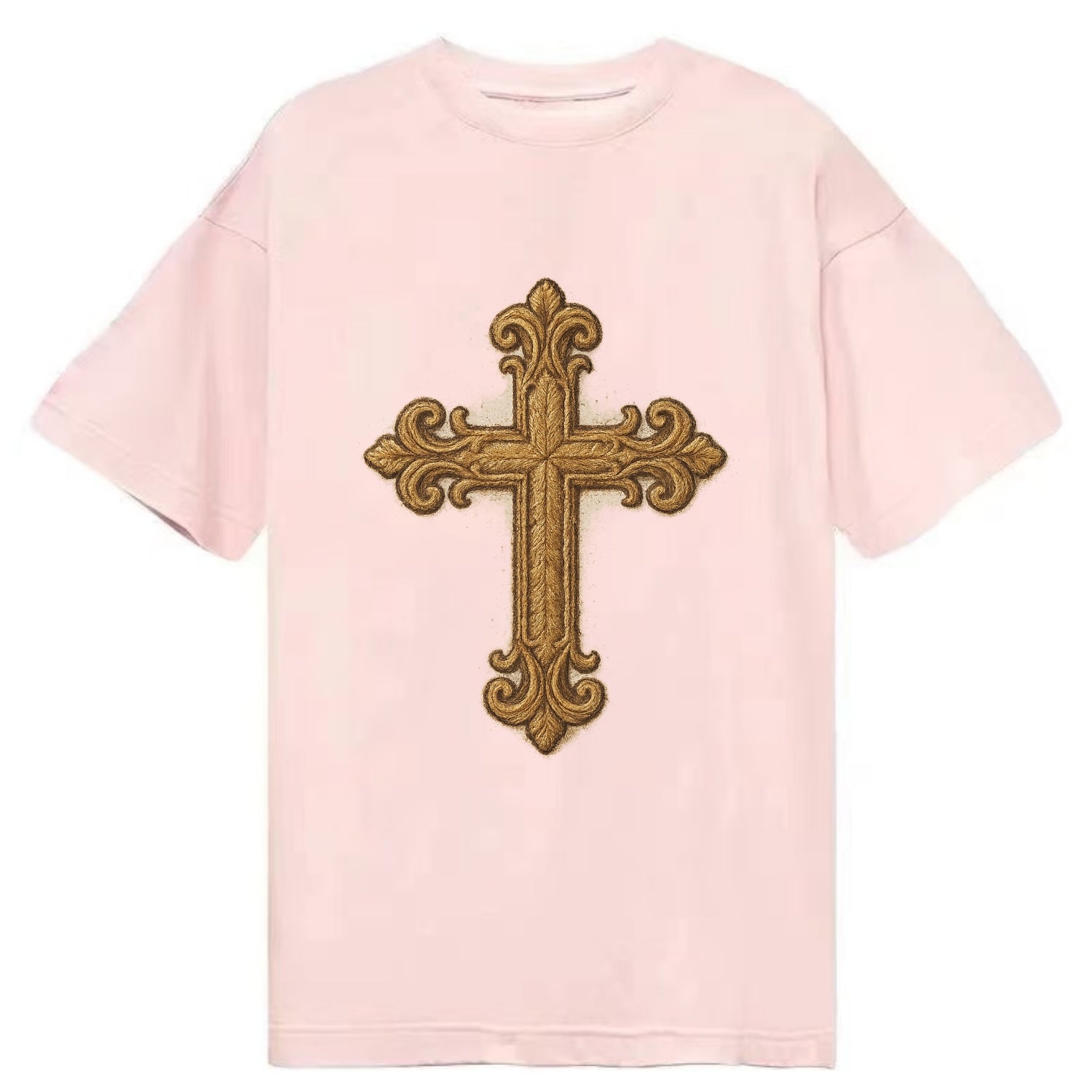 Baroque Cross  - Classic T-shirt - Pink