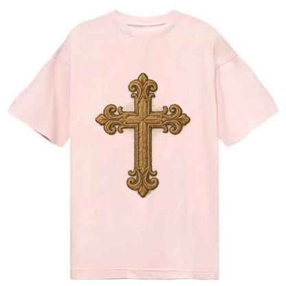 Baroque Cross  - Classic T-shirt - Pink