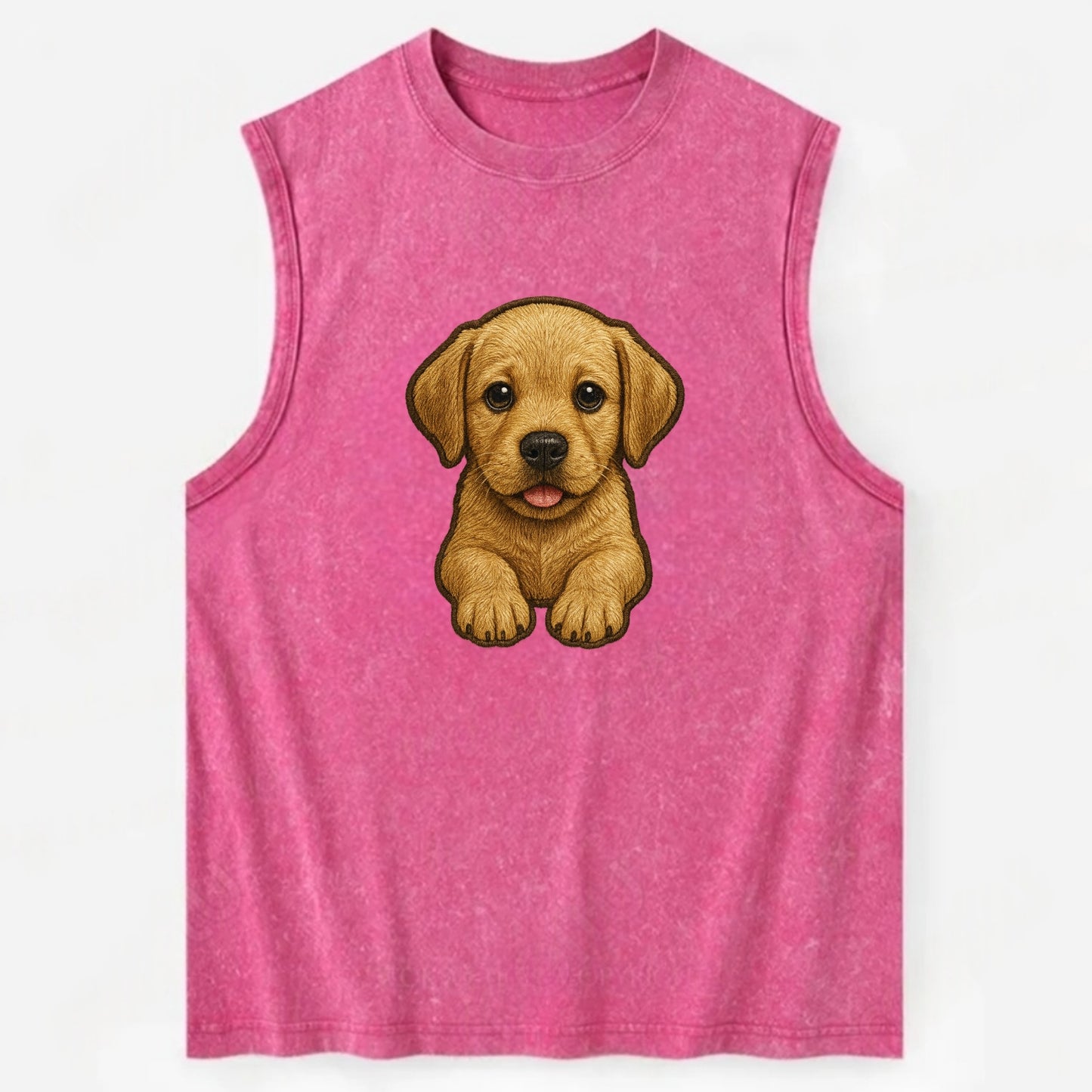 Baby Labrador Retriever Puppy - yellow/black/chocolate, soulful eyes, soft - Vintage Washed Tank - Pink