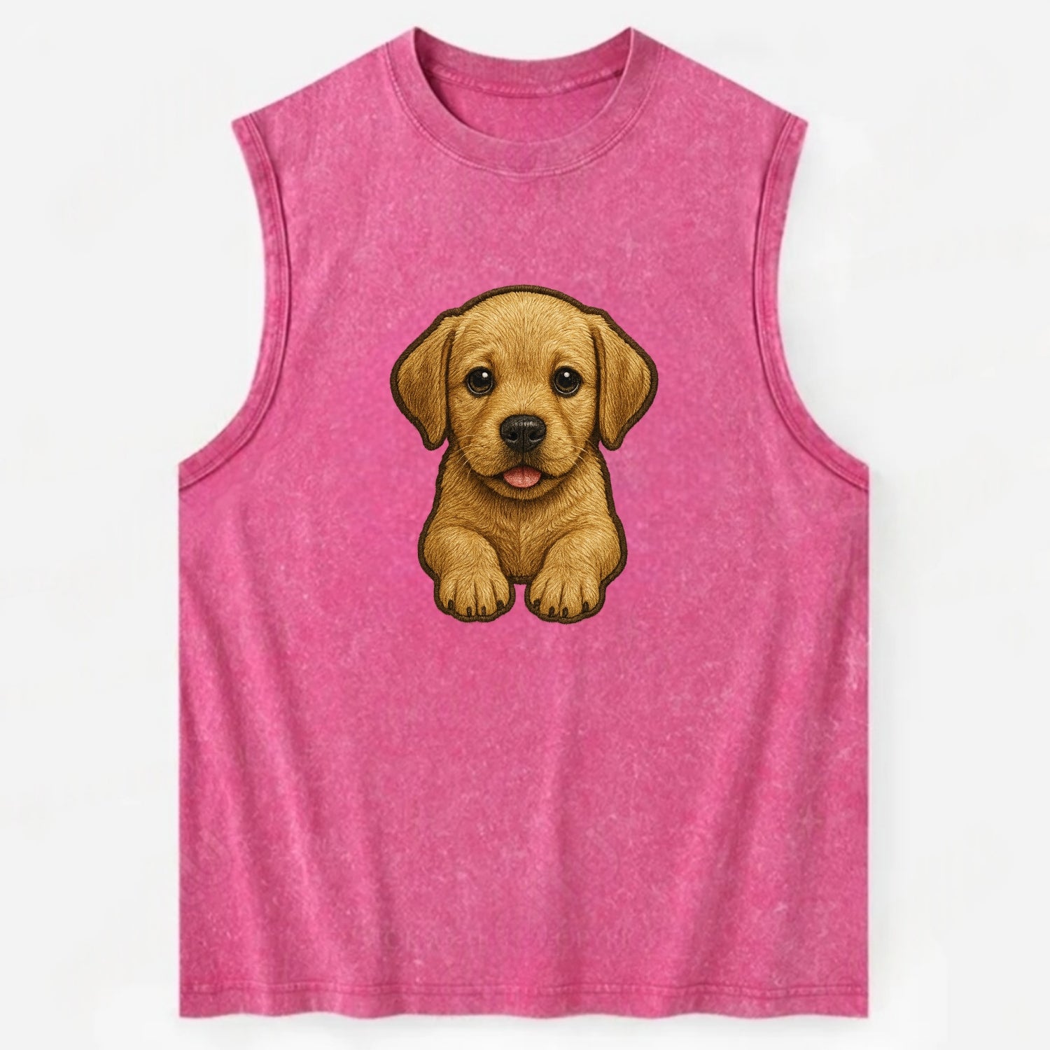 Baby Labrador Retriever Puppy - yellow/black/chocolate, soulful eyes, soft - Vintage Washed Tank - Pink