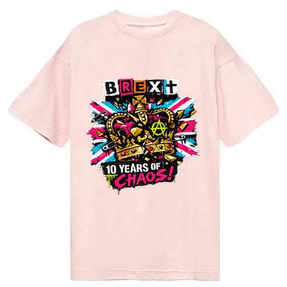 BROKEN CROWN | Shattered British crown | Gold fragments scattered | Power - Classic T-shirt - Pink