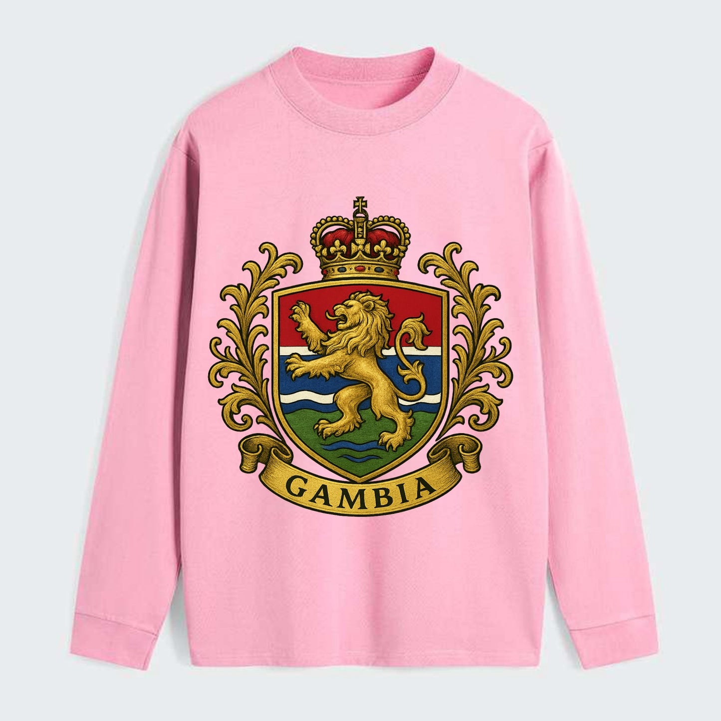 Gambia Heritage Badge  - Classic Long Sleeve Shirt - Pink