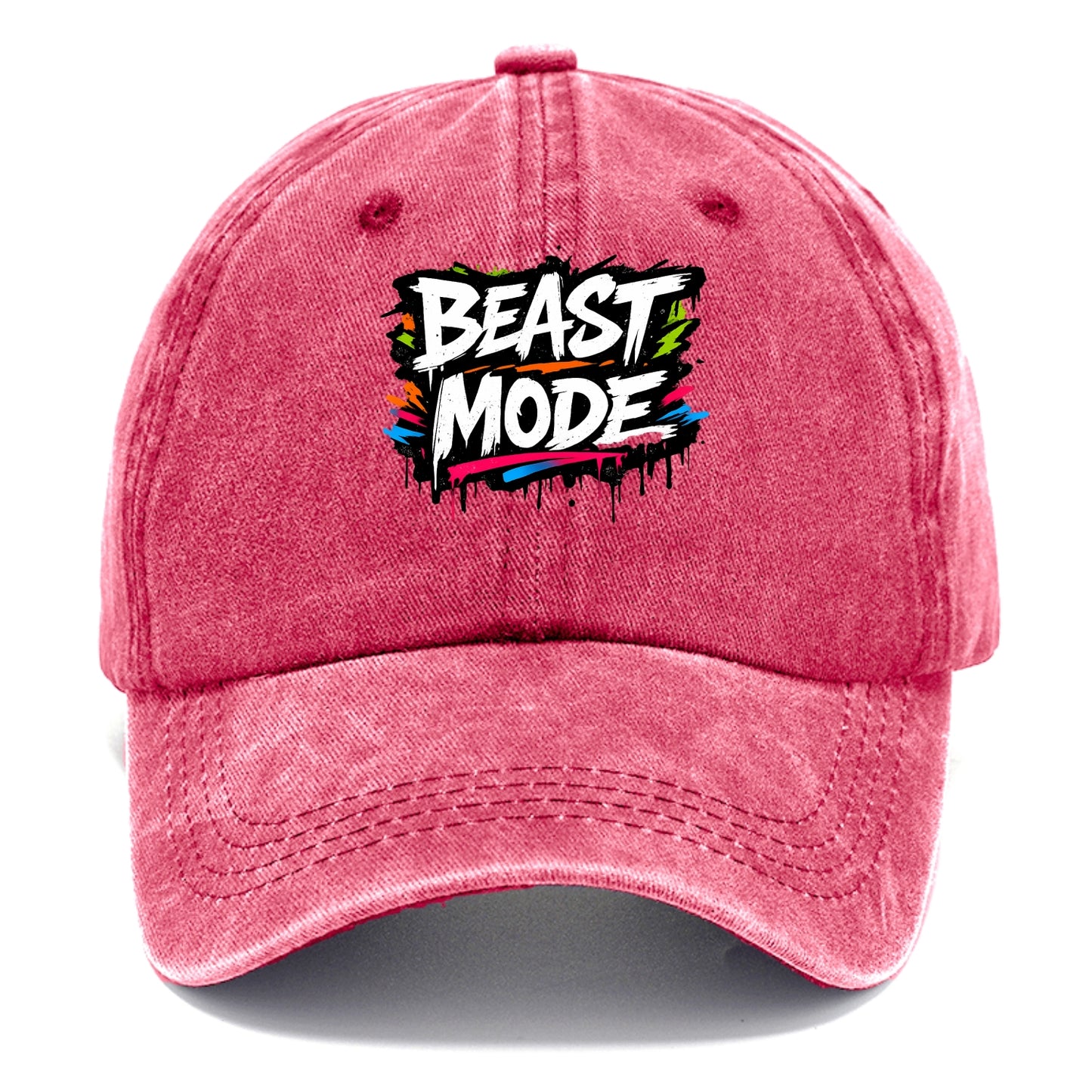 Bold typography design - "BEAST MODE" - intense workout, maximum effort - Classic Cap - Pomegranate Blush(Pink)
