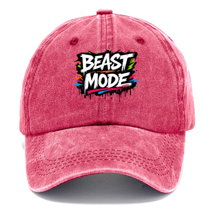 Bold typography design - "BEAST MODE" - intense workout, maximum effort - Classic Cap - Pomegranate Blush(Pink)