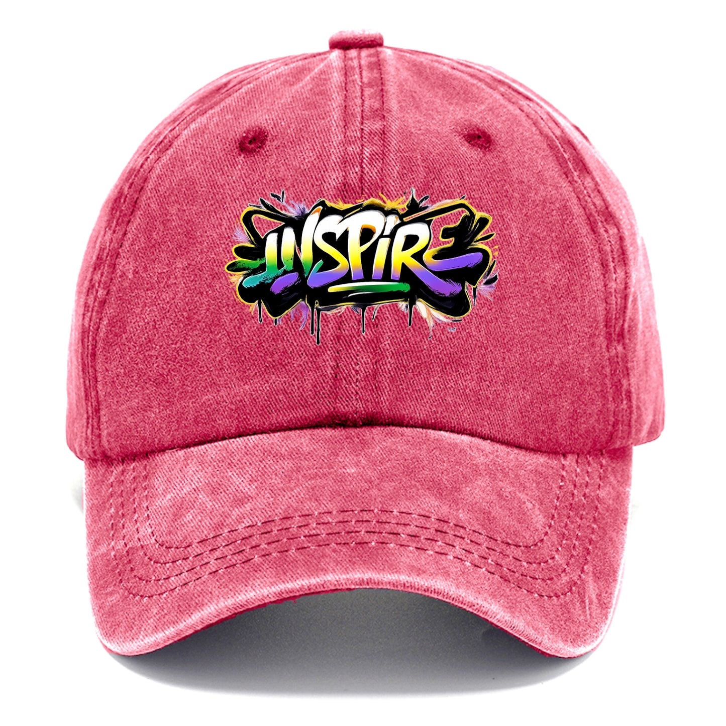 Bold typography design - "INSPIRE" - motivating others, being the spark - Classic Cap - Pomegranate Blush(Pink)