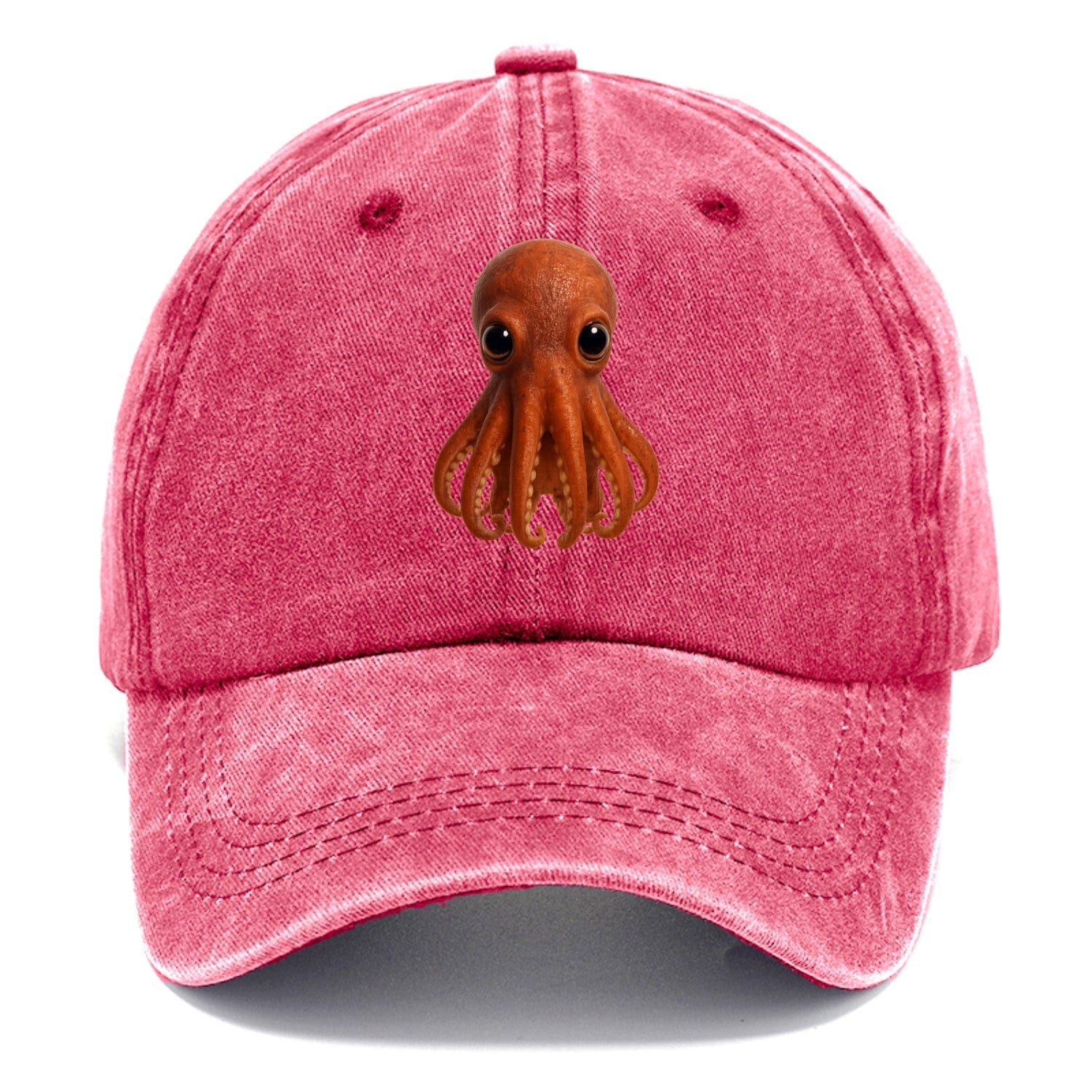 Baby Giant Pacific Octopus - reddish, smaller tentacles, expressive eyes, - Classic Cap - Pomegranate Blush(Pink)
