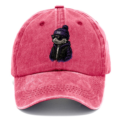 Fort Worth Frog wearing TCU beanie with horned patch - Classic Cap - Pomegranate Blush(Pink)