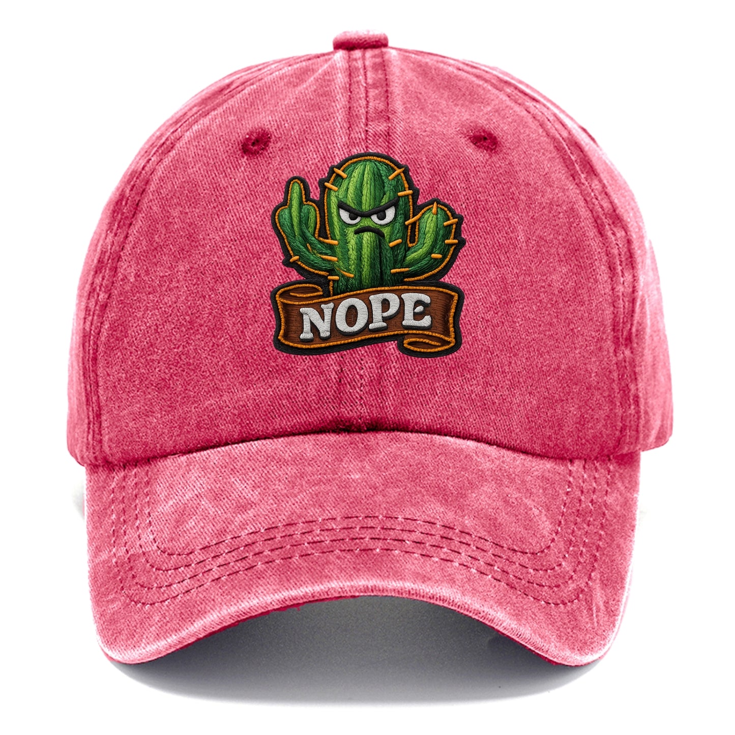 NOPE CACTUS - cactus with attitude in green , prickly personality - Classic Cap - Pomegranate Blush(Pink)