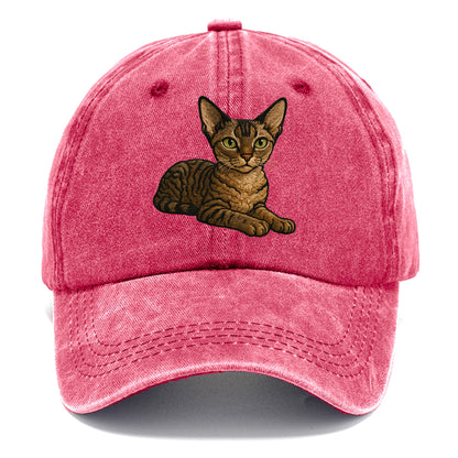 Devon Rex  relaxed lying down with head Classic Cap - Pomegranate Blush(Pink)