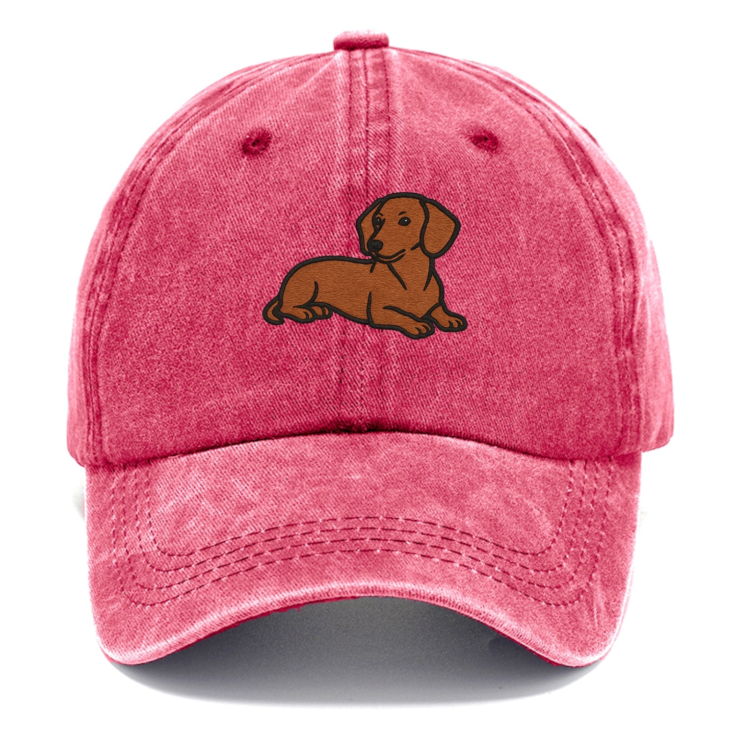 Dachshund - Red smooth relaxed lying dow Classic Cap - Pomegranate Blush(Pink)