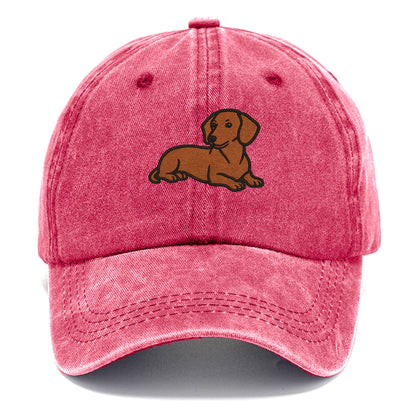 Dachshund - Red smooth relaxed lying dow Classic Cap - Pomegranate Blush(Pink)