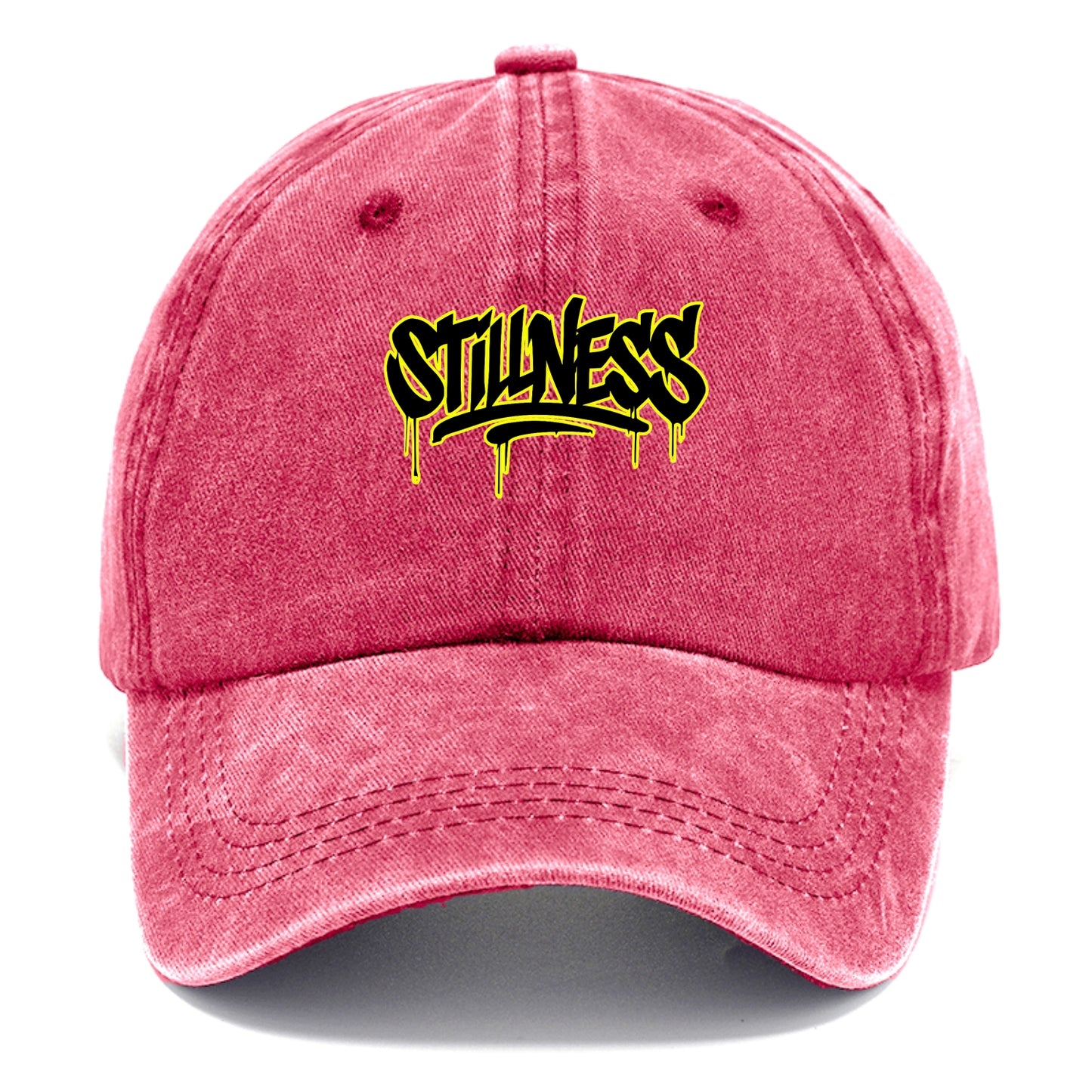Bold typography design - "STILLNESS" - quiet power, peaceful presence - Classic Cap - Pomegranate Blush(Pink)