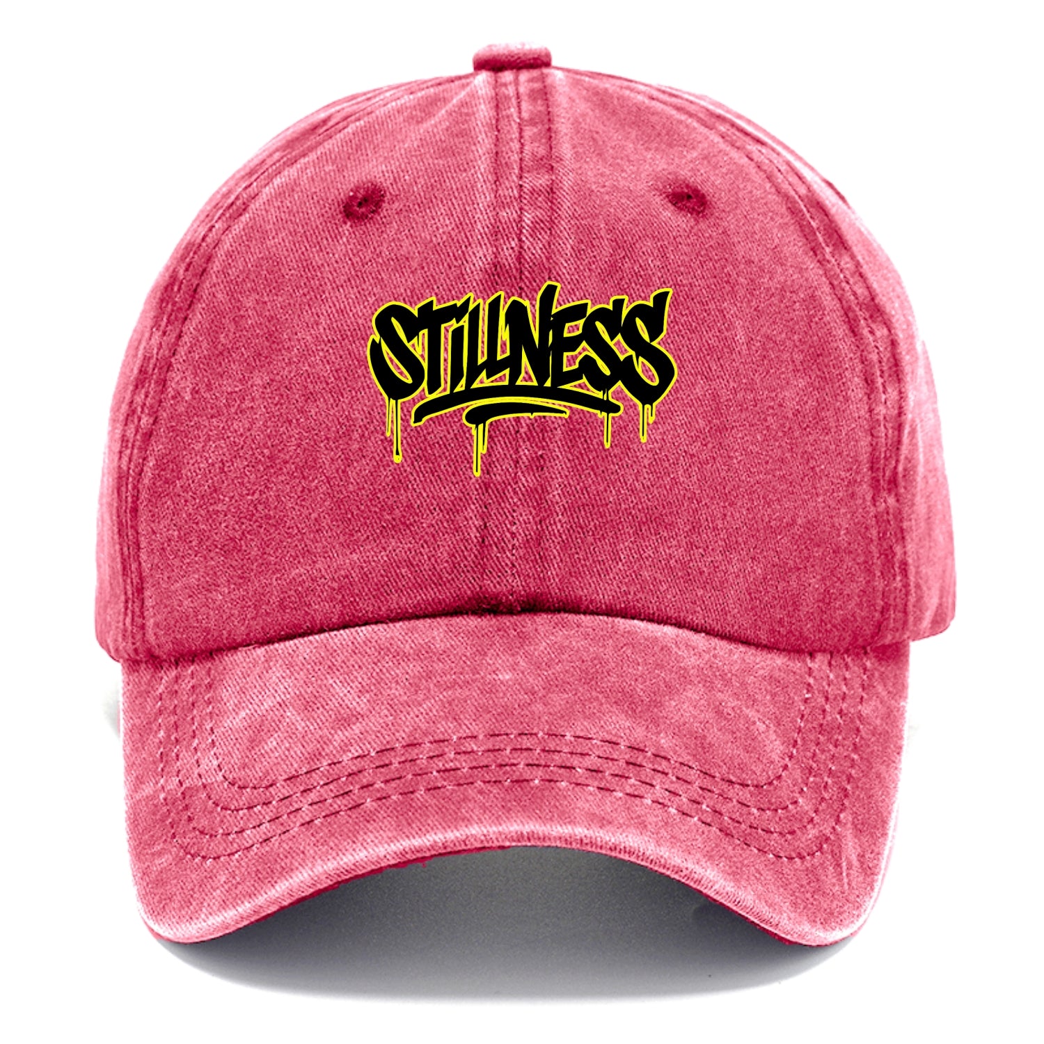 Bold typography design - "STILLNESS" - quiet power, peaceful presence - Classic Cap - Pomegranate Blush(Pink)