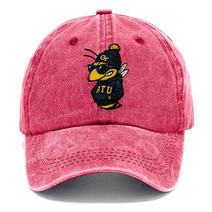 Atlanta Yellow Jacket wearing Georgia Tech beanie with GT patch - Classic Cap - Pomegranate Blush(Pink)
