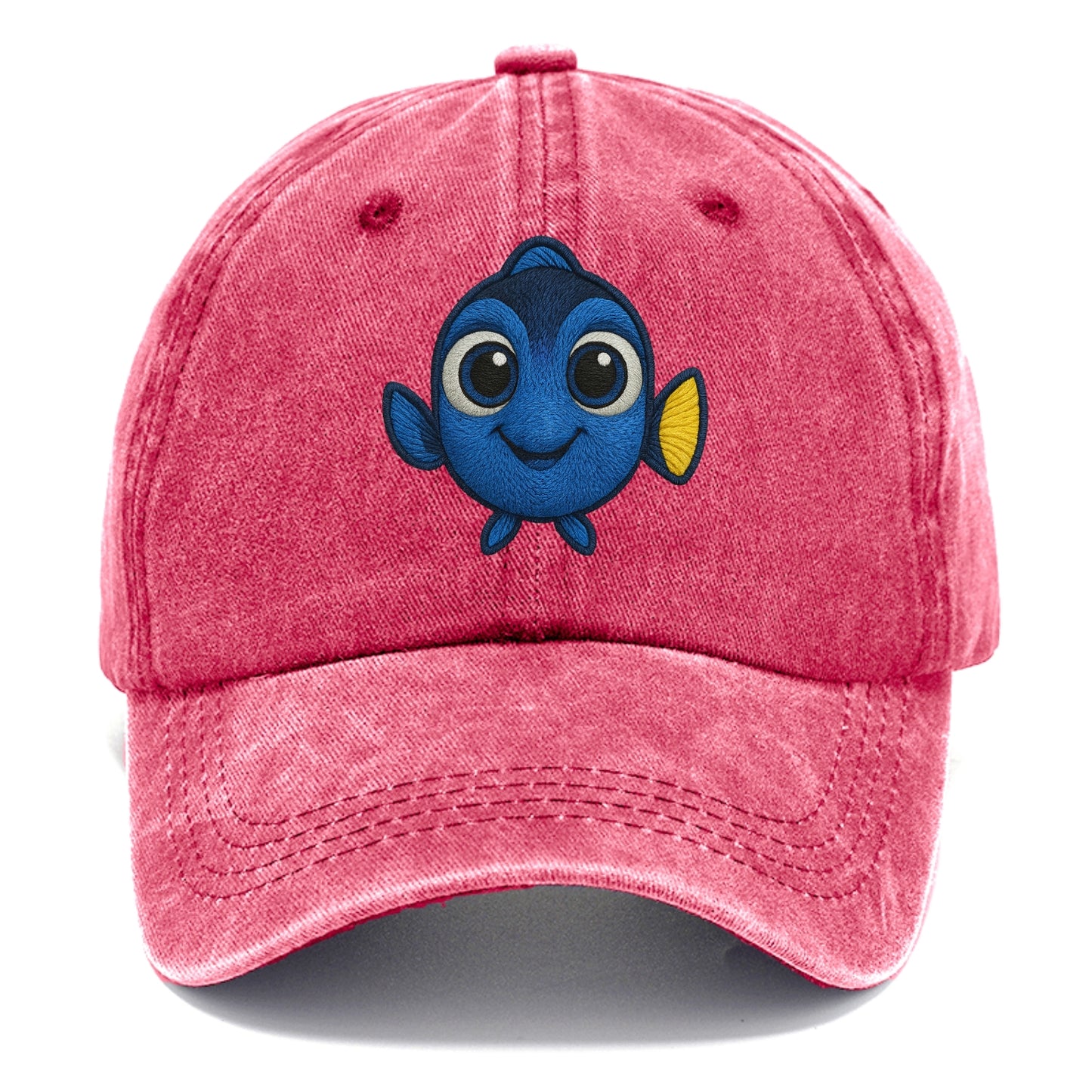 Baby Blue Tang - bright blue with yellow tail, big eyes, front-facing, Dory-style - Classic Cap - Pomegranate Blush(Pink)