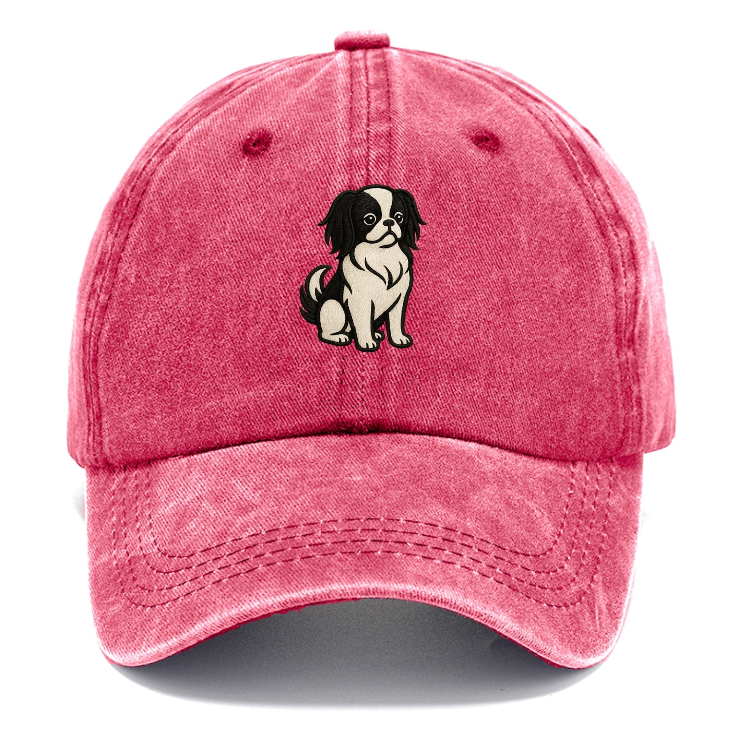 Japanese Chin - Black and white sitting Classic Cap - Pomegranate Blush(Pink)
