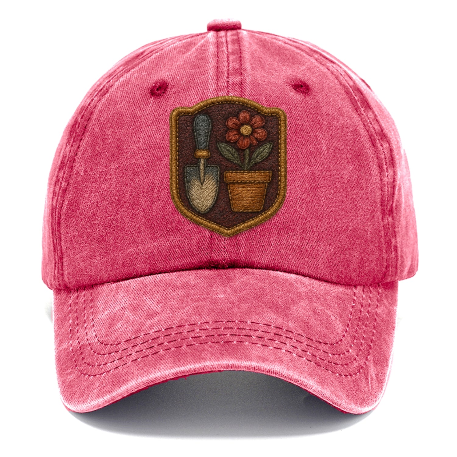 Garden trowel with flower pot - gardener badge - Classic Cap - Pomegranate Blush(Pink)