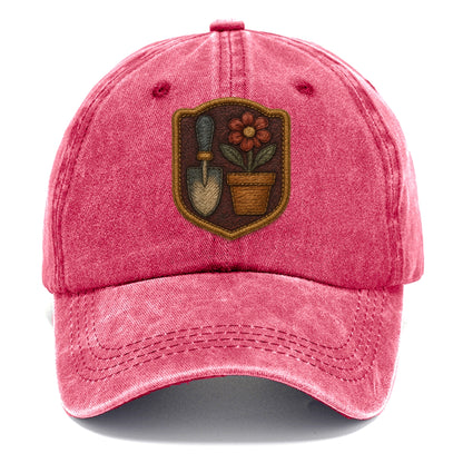 Garden trowel with flower pot - gardener badge - Classic Cap - Pomegranate Blush(Pink)