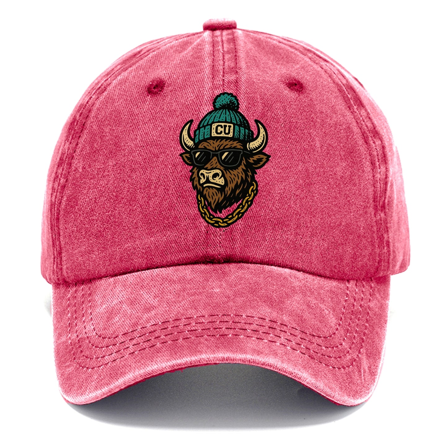 Boulder Ralphie wearing Colorado beanie with CU patch - Classic Cap - Pomegranate Blush(Pink)