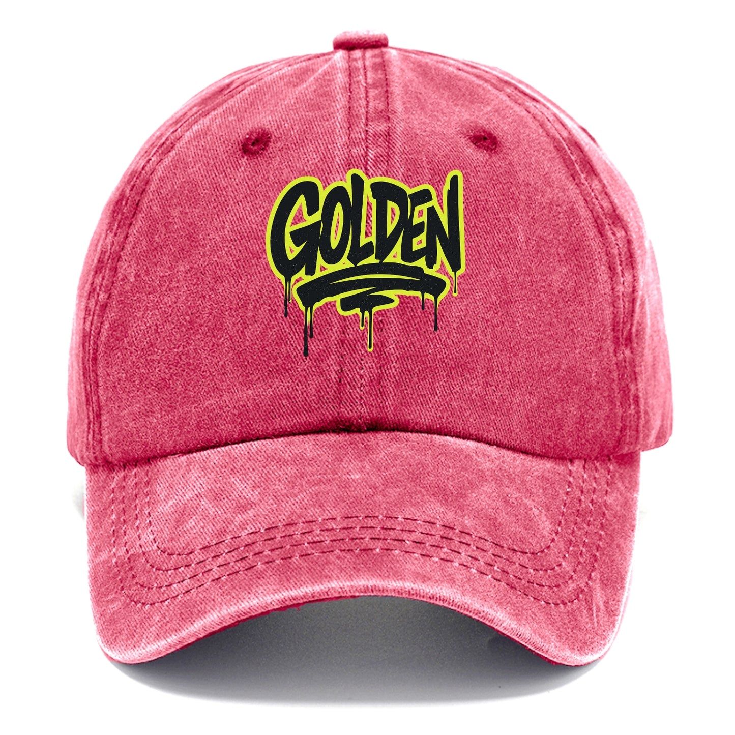 Bold typography design - "GOLDEN" - precious, valuable, excellent - Classic Cap - Pomegranate Blush(Pink)