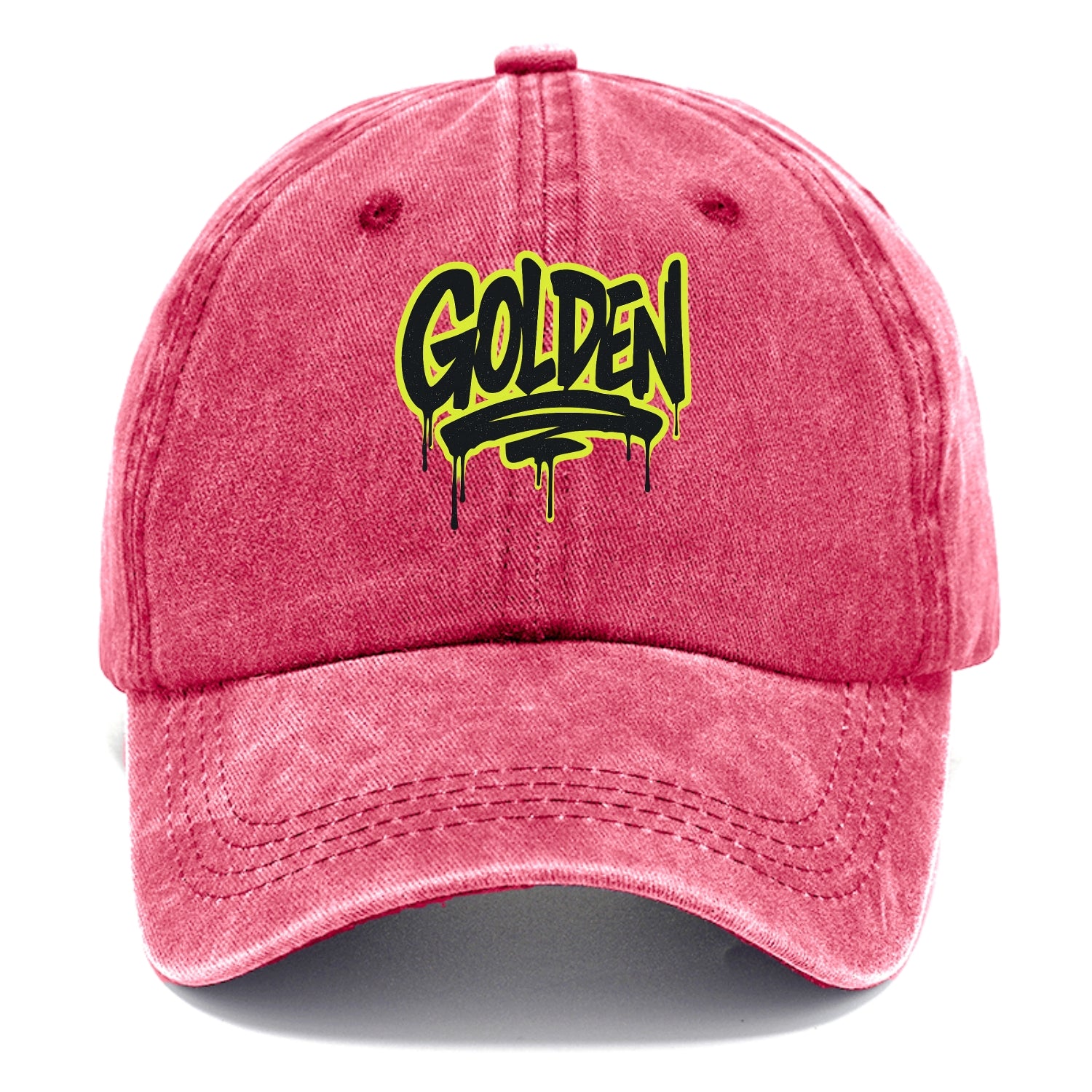 Bold typography design - "GOLDEN" - precious, valuable, excellent - Classic Cap - Pomegranate Blush(Pink)